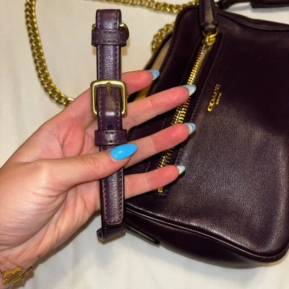 Coach Purple and Gold Crossbody Bag with Luxurious Leather - Picture 8 of 9